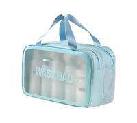 YALiya Trousse Toilette Transparente À Double Compartiment 31×20×16cm | Sèche/Humide En Pvc Imperméable, Adapté Pour Voyage Sport Et Quotidien, Pour Ranger Soins Et Produits Cosmétiques
