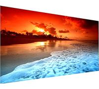 YALKIN Grand Kit De Peinture Diamant Bord De Mer (35,5 X 15,8 Pouces), Peinture D'Art Diamant Rond 5d, DéCoration Murale Gem Art Home, DéCoration Murale De Grande Taille