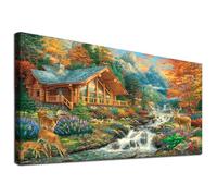 YALKIN Kit de peinture diamant 5D à faire soi-même, peinture diamant à faire soi-même, broderie en croix pour décoration murale et entrée, 40 x 70 cm