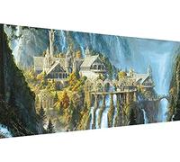 YALKIN Kit de peinture diamant 5D pour adultes, grande cascade, rond, 90 x 40 cm, strass en cristal, peinture par numéro, kit d'art diamant pour décoration d'intérieur pour enfants