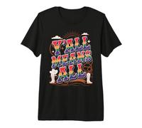 Y'all Means All, Rainbow Country Pride Cowboy Thème T-Shirt Haut de Gamme