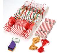 Yallmie 30 Pièces Crackers de Noël, Christmas Crackers Maison Boîte à Sucre en Papier DIY Boîtes Rouge Vert Cadeaux Famille pour Fête de Noel
