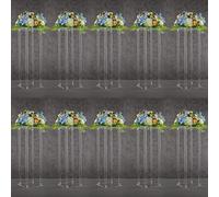 YALLOVE Centres Acrylique Mariage Vase, Lot de 10 pièces 60 cm, Support Fleur Centre de Transparentes Vase pour Décorations Table Mariages Fête, Support Présentoir Pièce Maîtresse Colonne Géométrique