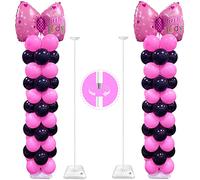 YALLOVE Lot de 2 supports de ballon en métal robuste, hauteur réglable de 40 cm à 3,2 m, conception à tige filetée, combinaison gratuite de pièce maîtresse de ballon