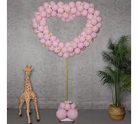 YALLOVE Support en forme de cœur pour arche de ballons - Décoration romantique pour Saint-Valentin, fête de mariage, anniversaire de mariage