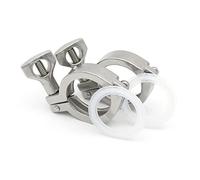 YALLS 3,8 cm, 5,1 cm, 6,3 cm, 3,5 cm, 10,2 cm, trèfle à trois colliers en acier inoxydable 304 raccord de tuyau sanitaire 25,4/50,5/64/77,5/106/119 mm virole Homebrew (couleur : 2 pièces, taille : 5,1