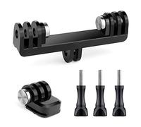 YALLSAME Adaptateur double pour GoPro Hero 13 12 11 10 9 8 7 6 5 4 3 Mini Bones Session Max DJI Osmo Action Camera avec trépied 2 en 1 et accessoires à vis pour caméra d'action Go Pro