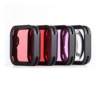 YALLSAME Lot de 4 filtres de plongée pour GoPro Hero 7 6 5 Super Suit,Pour boîtier de plongée,Couleurs : rouge, magenta,Macro,Accessoires de photographie sous-marine pour GoPro 5 6 7 Noir