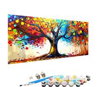 YALNSENN Peinture par Numéro Adulte Arbre - Activité Manuelle Kit de Loisir Créatif DIY Numéro d'Art Complet - 50x100cm sans châssis en bois, Abstrait Peinture NuméRo Adulte G-7I