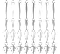 YALOJE Lot de 100 breloques en forme de cône en alliage, 4 tailles de pendentifs en forme de pointe de style punk avec petit trou, pendentifs en forme de cône pour femme, fabrication de bijoux