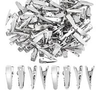 YALOJE Lot de 150 pinces à cheveux crocodile en métal, petites pinces à cheveux crocodile, accessoires pour femmes, loisirs créatifs, nœuds pour cheveux, arts - Argent, 2,4 cm
