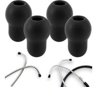 YALOJE Lot de 4 embouts de rechange en silicone pour stéthoscope, bouchons d'oreilles souples pour médecins, compatibles avec MDF, ADC - Noir