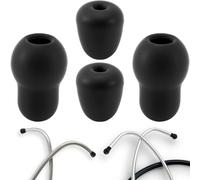 YALOJE Lot de 4 embouts de rechange pour stéthoscope, 2 styles en silicone, bouchons d'oreilles souples pour stéthoscope, bouchons d'oreilles souples pour médecins, compatibles avec MDF, ADC - Noir
