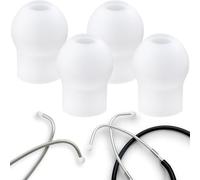 YALOJE Lot de 4 embouts de rechange pour stéthoscope - En silicone - Réduction du bruit - Bouchons d'oreilles souples pour médecins, compatibles avec MDF, ADC - Blanc