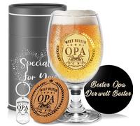 Yalucky Cadeau Grand Pere Verre A Biere Cadeau Fete Des Peres Anniversaire Papy Personnalisé Verres à Bière Original Idee Fête Des Pères Noel Pour Papi Anniversaire Homme