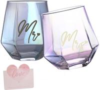 Yalucky Cadeau Mariage Verres à Vin Mr Right et Mrs Always Right Cadeaux Anniversaire Mariage Cadeaux De Fiançailles Personnalisé Idee Cadeau Couple Saint Valentin Noel Femme Homme