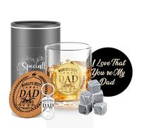 Yalucky Verre à whisky personnalisé pour papa, cadeau d'anniversaire pour homme, cadeau de Noël pour papa, cadeau de la part de sa fille et de son fils, verre à vin, cadeau de fête des pères