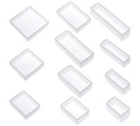 Yalulu Lot de 11 Moule de Résine de Silicone Flexible Rectangle Carré pour DIY Artisanat Fabrication