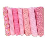 Yalulu Tissu 50cmx50cm/25cmx25cm Carré Patchwork Coton Mixtes Coupon Imprimé Tissu pour DIY Quilting, Loisir Créatifs (Rose, 50cm*50cm)