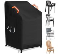 YALYAYA Housse de chaises empilables en tissu Oxford 600DPVC résistant à la déchirure pour chaises empilables, coupe-vent, résistante à l'hiver, protection UV et neige, pour protéger les meubles de