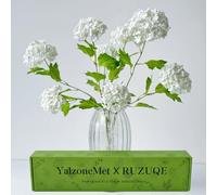 YalzoneMet Lot de 4 viornes artificielles de 67 cm - Boule de Neige réaliste - Longue Tige - Toucher réaliste - Petit Hortensia en Latex - pour décoration de la Maison, centres de Table, Arrangements