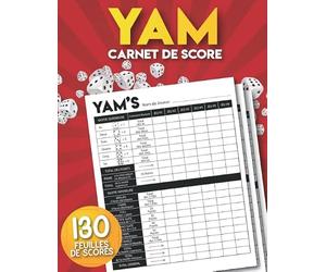 Yam: Carnet de scores: 130 Feuilles de Scores | Yams Grille de score | yahtzee bloc de marque.