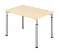 YAMA 12 S | Bureau - 120 x 80 Érable/Argent réglable en hauteur