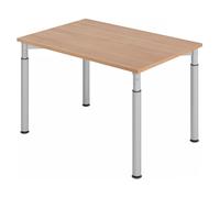 YAMA 12 S | Bureau - 120 x 80 Noyer/Argent réglable en hauteur