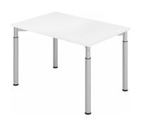 YAMA 12 S | Bureau - 120 x 80 réglable en hauteur Blanc/Argent