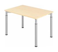 YAMA 12 S | Bureau 120 x 80 réglable en hauteur Érable/Argent