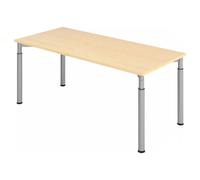 YAMA 19 S | Bureau 180 x 80 réglable en hauteur Érable/Argent