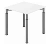 YAMA 8 G | Bureau - 80 x 80 réglable en hauteur Blanc/Graphite