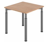 YAMA 8 G | Bureau - 80 x 80 réglable en hauteur Noyer/Graphite
