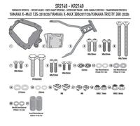 Givi Monolock/monokey Yamaha X-max 125/300&tricity 300 Top Case Rear Fitting Noir