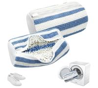 YAMAIDUO Lot de 2 Sac Lavage Chaussures Machine à Laver, Réutilisable Portable 360° Sac de Lavage pour Chaussures avec Fermeture Éclair, Sacs à Linge pour Chaussures, Bleu & blanc