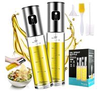 YAMAIDUO Lot de 2 Spray Huile Cuisine, 100 ML Pulverisateur Huile Cuisine avec Échelle avec Entonnoir, Vaporisateur Huile pour Friteuse à Air Chaud Cuisine Accessoires pour Griller, Salades, Fourm