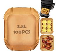 YAMAIDUO Papier Cuisson Air Fryer 100 Pièces Compatible avec Ninja Double Stack XL 7.6L SL300EU, Jetable Antiadhésive Papier Sulfurisé pour Air Fryer 3.8L, Accessoires Air Fryer