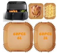 YAMAIDUO Papier Cuisson Air Fryer 120 Pièces Compatible avec Philips Dual 3000/5000 Series Cookwise, Jetable Antiadhésive Papier Sulfurisé pour Air Fryer Rectangulair 6L/3L, Accessoires Air Fryer
