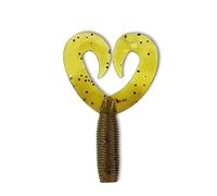 YAMAMOTO Double Queue sans tête Jig Remorque, 007527, Green Pumpkin Black Flake, 4-inch