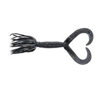 YAMAMOTO Gary, Twin Tail Hula Grub, 10,2 cm, Noir avec Flocon de Bleu