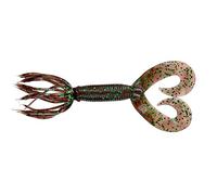 Yamamoto Grub Hula Grub Double Queue 12,7 cm Cannelle avec Grand Vert