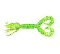 Yamamoto Grub Hula Grub Double Queue 12,7 cm, Chartreuse avec Grand Tableau et Vert