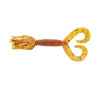 YAMAMOTO Hula Grub Double Queue 10,2 cm Citrouille avec Grand Noir Petit Vert