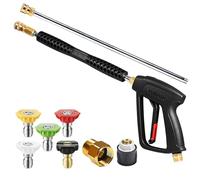 YAMATIC Pistolet et baguette d'extension de rechange pour nettoyeur haute pression avec 5 buses de pulvérisation M22-14 mm pour Ryobi, Greenworks, Craftsman et M22 femelle vers karcher, (4 000 psi, 8