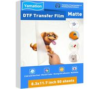 Yamation Lot de 50 feuilles de transfert DTF double face en PET finition mate Format A4 (210 mm x 297 mm)