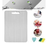 Yamato Cutting Board, Titanium Cutting Board, Titanium Chopping Board, Double-Sided Food Grade Meat Cutting Board for Kitchen, 304 Stainless Steel Cutting Board for Kitchen (46cm*30 cm)