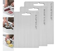 Yamato Titanium Cutting Board, Yamato Titanium Chopping Board, Yamato Chopping Board for Kitchen, Double-Sided Food Grade Meat Stainless Steel Cutting Board (S+M+L)