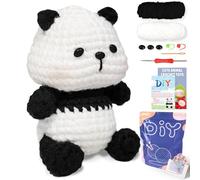 YAMAXIN Kit de crochet pour débutants - Panda animal facile à apprendre à démarrer Amigurumi - Kit de tricot et de fil pour enfants et adultes - Tutoriels vidéo étape par étape