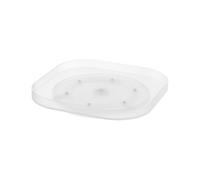 Yamazaki 1322 Tower Plateau tournant Bas pour réfrigérateur, Blanc, Polystyrène/Silicone, Minimaliste, 20 x 20 x 2,9 cm (L x L x H)