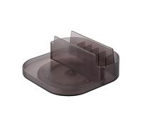 Yamazaki 1325 Tower Plateau tournant Bas pour réfrigérateur avec Compartiments, Noir, Polystyrène/Silicone, Minimaliste, 20 x 20 x 8,3 cm (L x L x H)